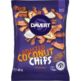 Davert cipsuri din nuca de cocos cu ciocolata, 40 grame Davert cipsuri din nuca de cocos cu ciocolata, 40 grame