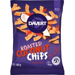 Davert cipsuri din nuca de cocos cu chili dulce, 40 grame Davert cipsuri din nuca de cocos cu chili dulce, 40 grame