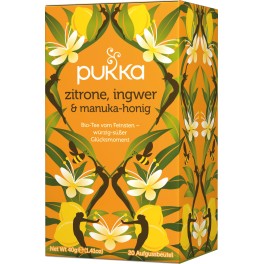 PUKKA Ceai de lamaie, ghimbir si miere Manuka, 2 g, 20 pliculete