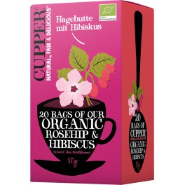 Cupper Ceai macese cu hibiscus, 2,5 g, 20 pliculete