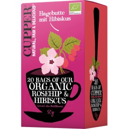 Cupper Ceai macese cu hibiscus, 2,5 g, 20 pliculete Cupper Ceai macese cu hibiscus, 2,5 g, 20 pliculete