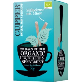 Cupper Ceai lemn dulce cu menta, 1,5 gr, 20 pliculete Cupper Ceai lemn dulce cu menta, 1,5 gr, 20 pliculete