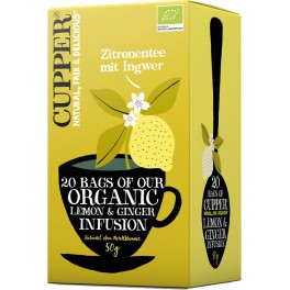 Cupper Ceai de lamaie cu ghimbir, 2,5 gr, 20 pliculete