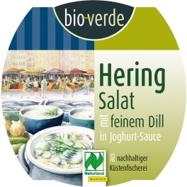 Salata de hering bio-verde cu marar fin in sos de iaurt