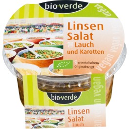 Salata de linte bio-verde cu praz si morcovi, 125 gr