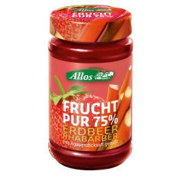 Allos Frucht Pur 75% - Capsuni si rubarba, 250 gr