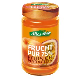 Allos Frucht Pur 75% - Piersici si fructul pasiunii, 250 gr