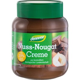 DENNREE, Crema nougat cu nuci, 400 gr, 20% alune DENNREE, Crema nougat cu nuci, 400 gr, 20% alune