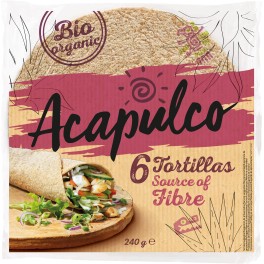 Acapulco foi de tortilla cu tarate de grau, 16x 240 gr Acapulco foi de tortilla cu tarate de grau, 16x 240 gr