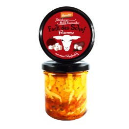 Jakobsberger Milchhandwerker Crema feta de oaie in ulei de masline, ardei, verdeturi si ursuroi Jakobsberger Milchhandwerker Crema feta de oaie in ulei de masline, ardei, verdeturi si ursuroi