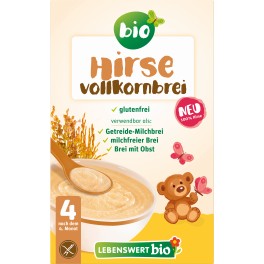 Lebenswert bio - piure din mei si cereale integrale, 225 gr