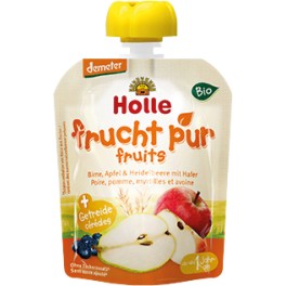 Holle, Piure de fructe: pere, mere si coacaze cu ovaz, 90 gr Holle, Piure de fructe: pere, mere si coacaze cu ovaz, 90 gr