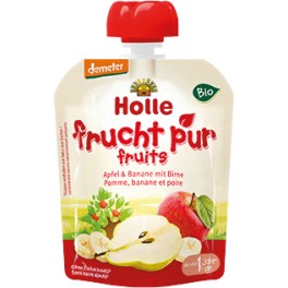 Holle, Piure de fructe: mere, banane si pere, 90 gr buc Holle, Piure de fructe: mere, banane si pere, 90 gr buc