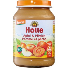 Holle, Piure de mere si piersici, 190 gr Holle, Piure de mere si piersici, 190 gr