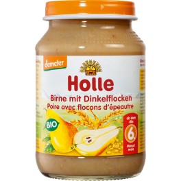 Holle, Piure pere si fulgi de grau, 190 gr pahar Holle, Piure pere si fulgi de grau, 190 gr pahar