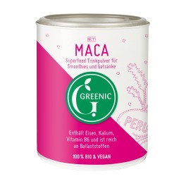 Greenic, "Maca" Amestec pudra pentru bauturi si piureuri, 100 gr doza Greenic, "Maca" Amestec pudra pentru bauturi si piureuri, 100 gr doza