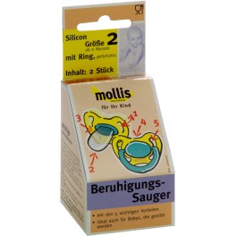 Suzetele mollis silicon cu inel, 2 buc Suzetele mollis silicon cu inel, 2 buc