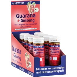 Hoyer, Tablete de guarana si ginseng, 60 tablete de mestecat
