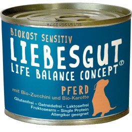 Liebesgut Hrana pentru caini Adult, cu carne de cal, zucchini bio si cartofi - Sensitive
