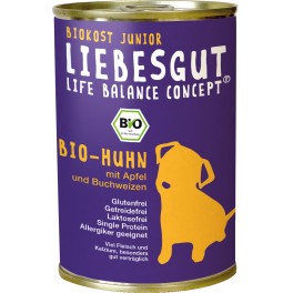 Liebesgut Hrana pentru caini Junior, cu carne de pui, mar si hrisca