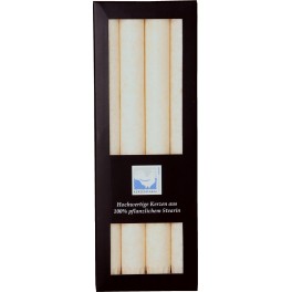 Kerzenfarm Lumanare stearina, culoare alb ivory, 4 bucati