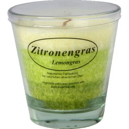 Kerzenfarm Lumanare stearina in pahar, iarba de lamaie