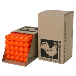 Kerzenfarm lumanari din parafina, culoare portocalie aproximativ 180/22 mm, 1 buc